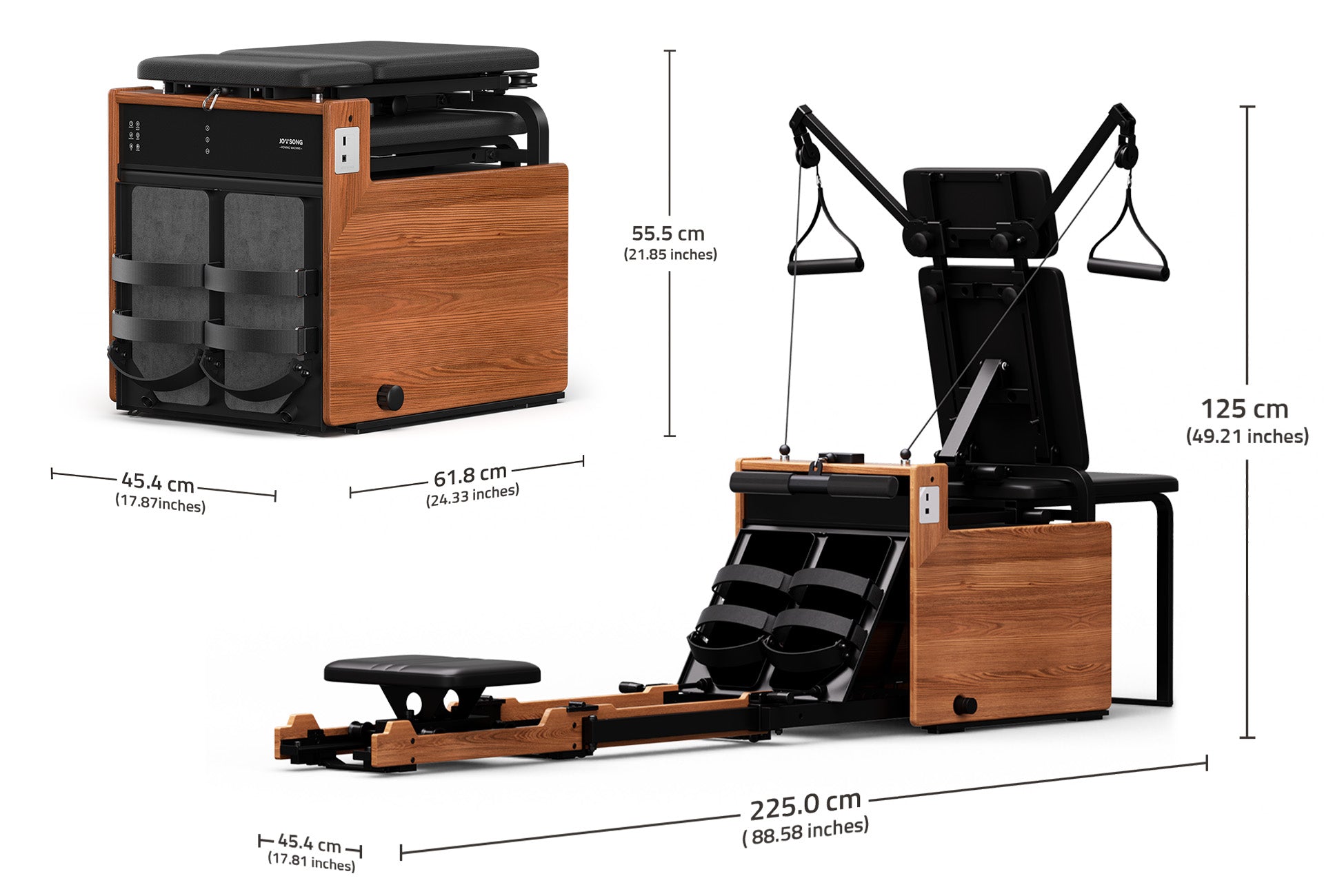 home gym rower, foldable rowing machine, Unfolded rowing machine