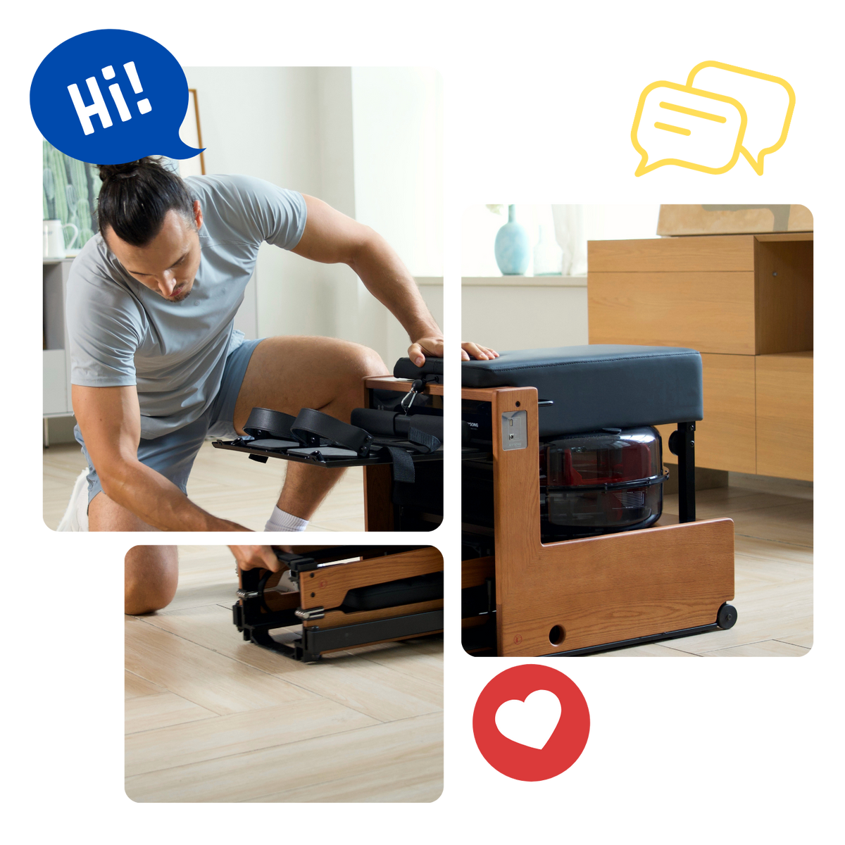 Cube Rower Machine JOYSONG Cube Rower Series|Box Storage Rowing Machine Series